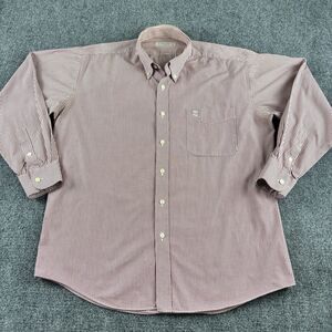 Countess Mara Mens 100-L Dress Shirt Burgundy White Stripe Long Sleeve